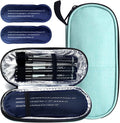 Insulin Cooler Travel Case, Medication Diabetic Cool Organizer Bag with 2 Ice Packs for Daily Life and Trip Use, Green