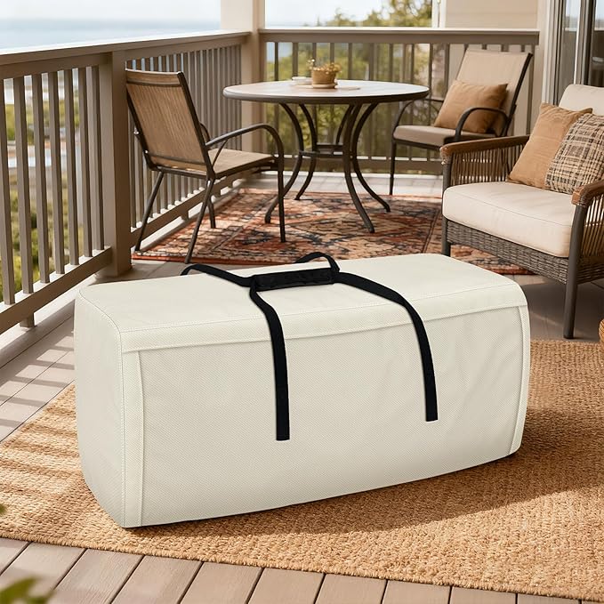 Porch Shield Outdoor Cushion Storage Bag 48 inch Waterproof Outside Storage Bags for Patio Furniture with Zippers and Handles
