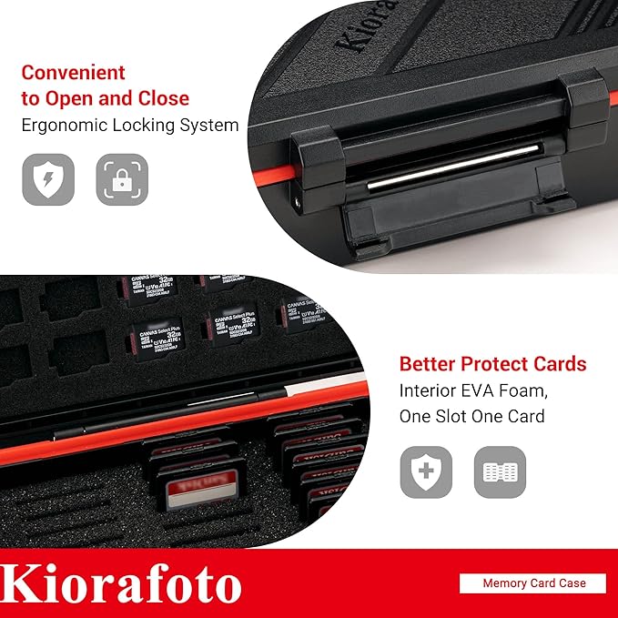 36 Slots SD MSD Memory Card Case Holder Water-Resistant Anti-Shock Storage Organizer for 21 SD SDHC SDXC/CFexpress Type-A/Switch Game Cards & 15 Microsd TF MSD Cards * Vertical Style