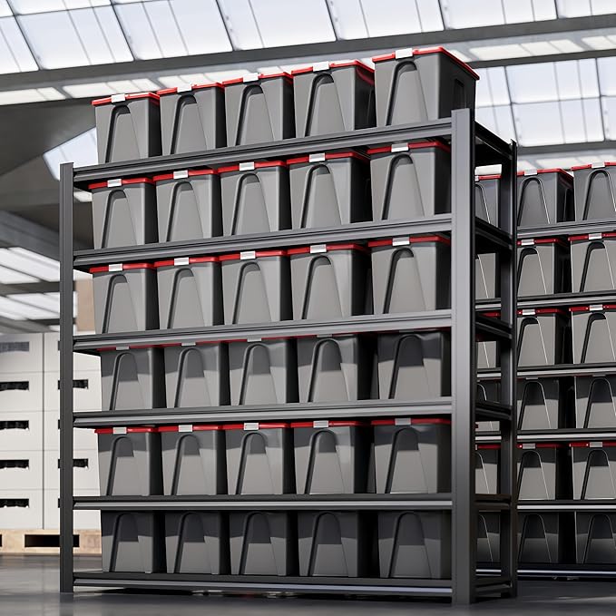 84“H 6T Garage Shelving Heavy Duty Storage Shelves 3500 LBS Adjustable Metal Shelving Uints and Storage for Garage,Warehouse,School,Commercial,Business, 62 "W x 24 "D x 84 "H