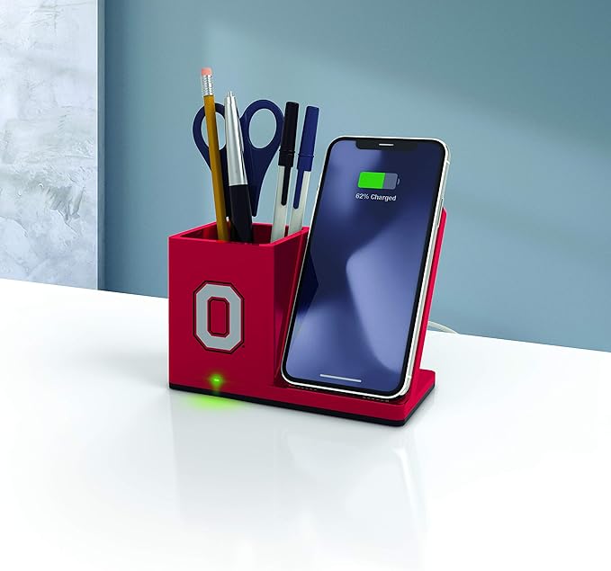 SOAR NCAA Unisex Cell Phone Wireless Charging Stand and Desktop Organizer