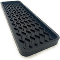 Happitasa Silicone Kitchen Sink Organizer Tray, Sponge Holder and Countertop Protector | Bathroom and Kitchen Soap Dish and Dispenser Tray (Black, 12" x 4", 9.2 Ounces, Zigzag)