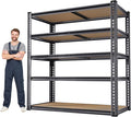 72"H Storage Shelves heavy duty, 2200LBS Garage Shelving, 5 Tier Metal Shelving Unit Adjustable Garage Shelves Utility Rack Shelf for Storage Warehouse Pantry Closet,40" W × 20" D × 72" H, Black