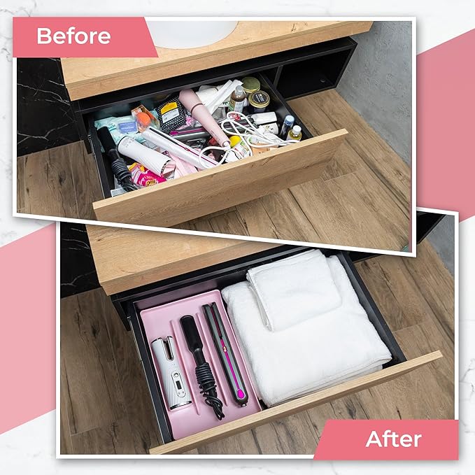 Hair Tool Organizer, 100% Food Grade Silicone, Up to 428F Heat Resistant, Hot Tools Organizer, Hair Styling Tools Organizer, 14.75" x 9.5" x 1"