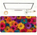 Colorful Floral Mouse Pad – Large Extended Desk Mat 35.43 x 15.75 in – Bright Rainbow Sunflower Design, Non-Slip Rubber Base, Waterproof Surface, Oversized Keyboard & Mouse Pad for Office or Gaming