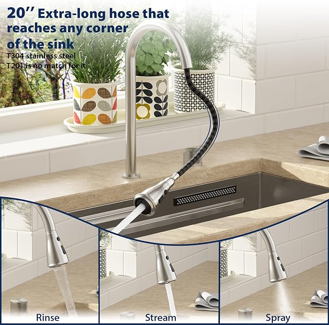 Lordear 30 Inch Undermount Waterfall Kitchen Sink - 30 Inch Undermount Kitchen Sinks Workstation 16 Gauge Single Bowl Handmade Under Counter Smart Kitchen Sink