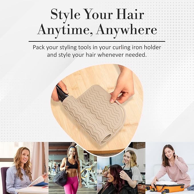Vanity Accessories Heat Resistant Mat – Silicone Flat Iron & Curling Iron Holder, Non-Slip Vanity Mat & Hot Tool Mat for Home, Salon, or Travel Use