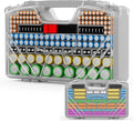 Battery Organizer Storage Holder Box Case with Tester, Stores & Protects Up to 285+ Batteries, Double-Sided and Durable Design,Holds AA AAA 4A C D Cell 9V 3V Lithium LR44 CR2 CR123 (Grey)