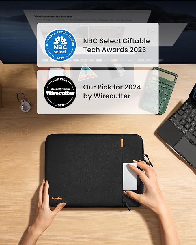 tomtoc 360 Protective Tablet Sleeve for iPad Pro 13-inch (M5/M4) 2025, 13-inch iPad Air (M3/M2), 12.9-inch iPad Pro (6th/5th/4th/3rd Generation) with Magic Keyboard, Water-Resistant iPad Case Bag