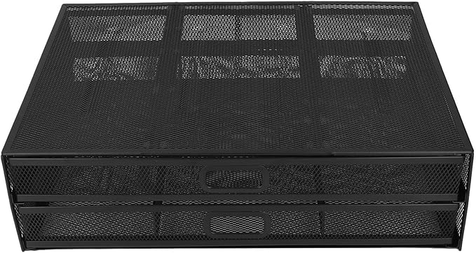 Pilipane Monitor Stand Riser with Drawer Large Storage Space Anti Slip Rubber Pad Metal Mesh Monitor Riser for Office Household