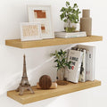 Fun Memories 36x9.3 Floating Shelves for Wall, Wood Floating Shelf 36 Inch Long, Large Deep Wall Shelves for Home Decor & Storage, Rustic Deep Shelf for Living Room, Bedroom, Kitchen, Oak Color