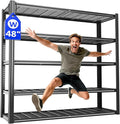 48" W x 72" H x 24" D Garage Shelving Heavy Duty,5 Tier Adjustable Metal Shelves Storage Rack,3030 LBS Large Industrial Shelving Unit for Basement,Warehouse,Garage Organization