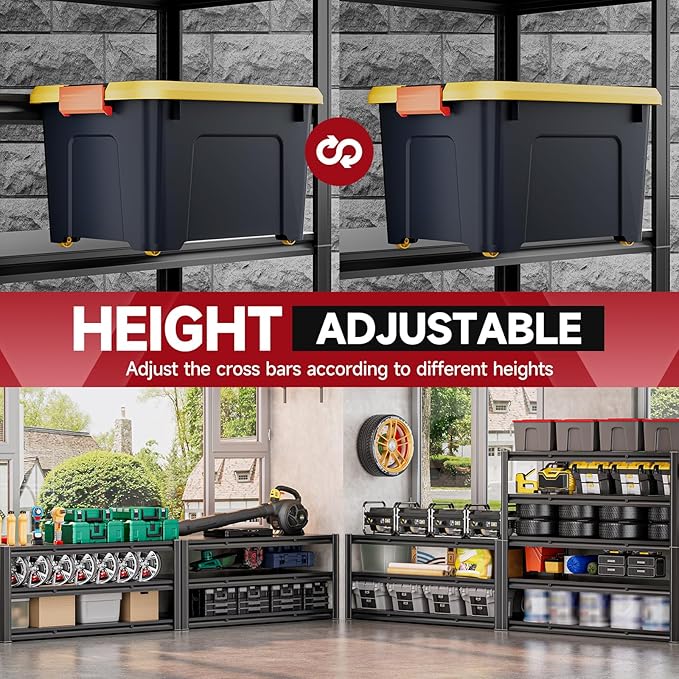 5-Tier 60" W x 24" D x 72" H Garage Shelving Units 3000LBS Shelves Garage Heavy Duty Metal Shelf Unit Adjustable Basement Industrial Storage Racks