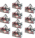 VENO 10 Pack Moving Bags, Comforter and Blanket Storage Bags for Closet, Moving Boxes, Boxes with Lids Alternative, College Dorm Packing Supplies, Foldable Heavy-Duty Tote (Clear, 10 Pack)