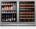 Ca'Lefort Wine Beverage Refrigerator Bundle - 48 Inch 34-65°F Drink Fridge Glass Door, 3 LED Dual Zone Wine Fridge Built-in or Freestanding, Holds 220 Cans and 46 Bottles (11.3 Cu.ft)