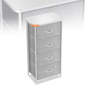 Curved Profile Dresser for Bedroom，4 Fabric Drawer Dresser with Waterproof Wood Top Chest of Drawers for Hallway, Living Room, Kid Room (White)
