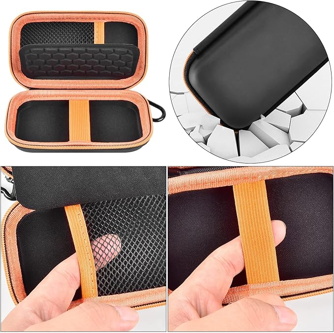Hard Case Compatible with SanDisk Extreme PRO 500GB 1TB 2TB 4TB Portable External SSD. Carrying Travel Holder for Crucial X8 Solid State Drive (Box Only)-Orange Zipper