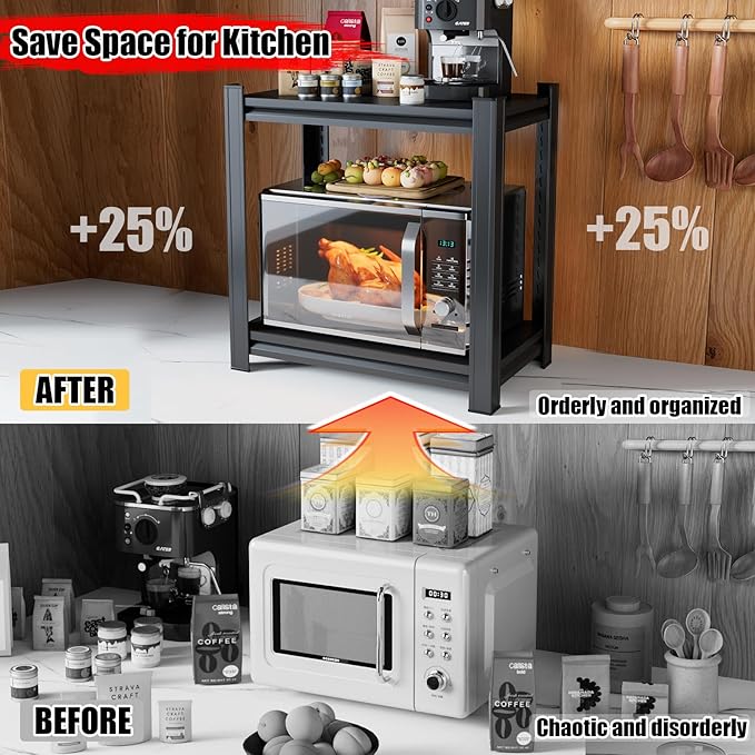 Garage Storage Shelves,5 Tier Shelving Unit, 40 inch Wide, 18” Deep, 78” Tall Organizer Metal Shelf for Basement/Laundry/Pantry Heavy Duty, Adjustable,Easy to Install (2Tier-(13.8"Wx11.8"Dx22.1"H))