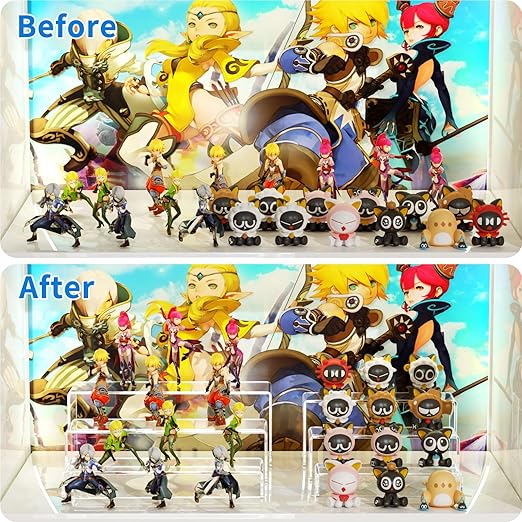 NIUBEE Acrylic Display Riser, 3 Pcs 12" Large Acrylic Risers, Clear Rectangular Stands for Candy Dessert Cupcakes, Collectibles Display Stands Shelf for Display for Funko POP Figures
