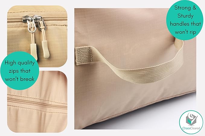 Clothing Storage Bags Clothes Organizer folding fabric bags for sweaters, clothing, garment, bedding, quilt, linens, large folding organizers with zip & window, mothproof underbed space saver bins