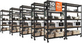HOMEDANT House 5-Tier Metal Rolling Cart Shelf Rack Casters Heavy Duty Wheel Shelving Unit Adjustable Utility Storage Shelves Organizer Shelf Kitchen Garage 36.2" W x 16.5" D x 69.5" H 10Pack