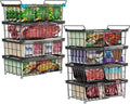 iSPECLE Freezer Organizer Bins - Fit 10 to 20 Cu.FT Deep Freezer, 8 Pack Large Expandable Stackable Chest Freezer Organizer Sort Frozen Food Easy to Get Food from Bottom without Digging, Black
