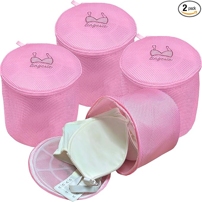 4Pcs Premium Durable Honeycomb Mesh Laundry Bags for Delicates, Large Bra Laundry Bags for Washing Machine, Lingerie Underwear & Intimates Wash Bag 6.7 x 6.7 x 7.5Inches