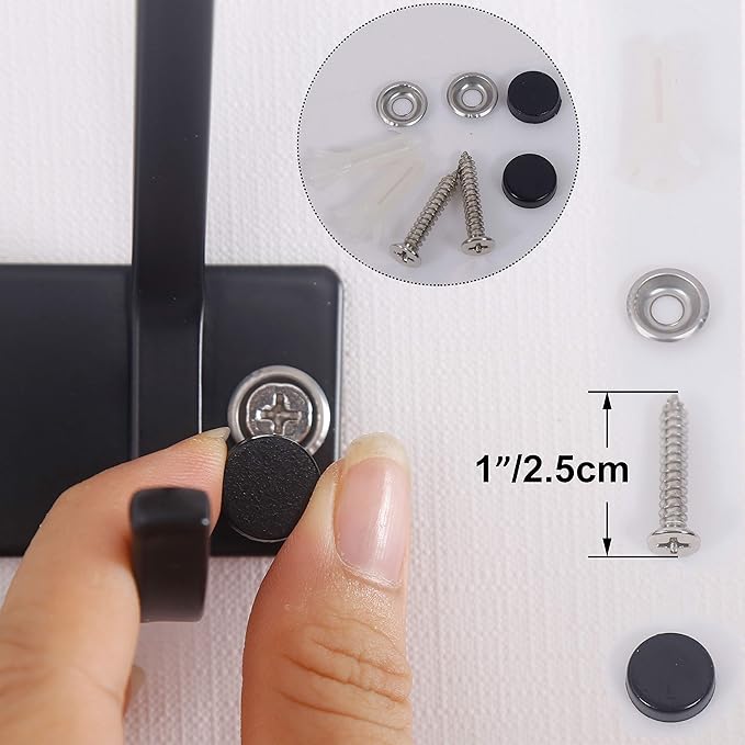 WEBI Coat Rack Wall Mounted,4 Coat Hooks for Hanging Coats,Heavy Duty Metal Hook Rack Hook Rail Coat Hanger Wall Mount for Clothes Entryway Jacket,C-CBG04,Black