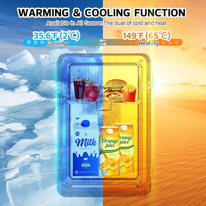 advwin 22L Mini Fridge for Bedroom, 30 Cans Portable Cooler & Warmer Compact Refrigerators with AC/DC Power for Skin Care, Beverage, Cosmetics, Food, Drinks, Office Desk Dorm Room