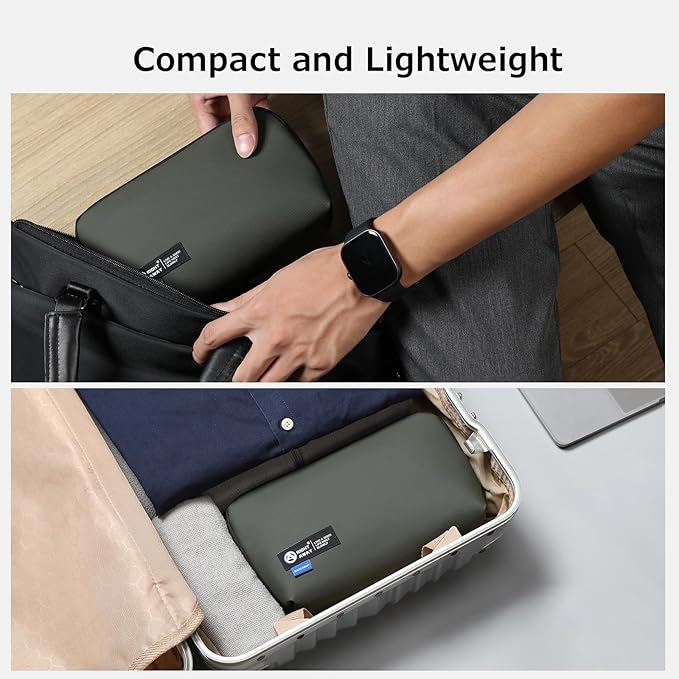 RIGHT AWAY Travel Tech Pouch，Waterproof Cord Case，Electronics Organizer Travel Case，Cable Organizer Storage Bag For Phone, Charger, Accessories(Dark Green)