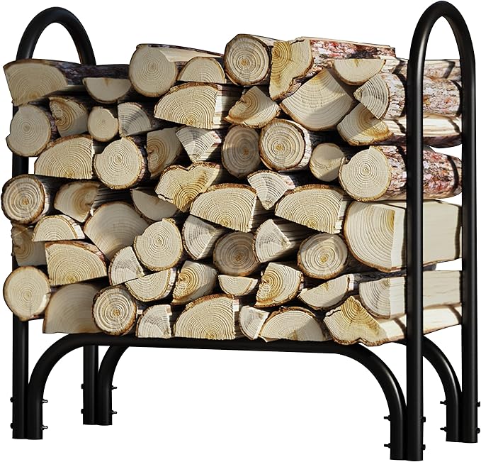 Fire Beauty Firewood Rack Log Holder,Log Storage Holder,Storage Rack,Firewood Stacker for Fireplace Indoor Outdoor(Middle)