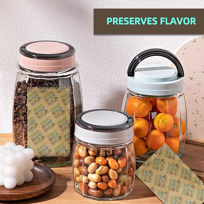 62% Two-Way Humidity Control Packs, 67 Gram 5 Pack for Storing 1 lb, Size 67 Moisture Control Packets Individually Wrapped, Humidifier Packs for Storage Containers