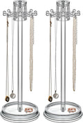 Amazing Abby - Temptation - 2-Pack Necklace Holder Stand with Spinning Hook Design, Jewelry Organizer Stand, Bracelet Tree Display, Perfect Storage Solution for Necklaces, Bracelets, Rings, and More