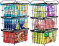iSPECLE Freezer Organizer Bins - Fit 5 to 9 Cu.Ft, 6 Pack Adjustable & Extra Large Chest Freezer Organizer Bins for Deep Freezer, Easy Organize Basket Store More, Stackable No Wasted Space, Black