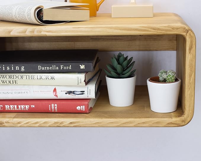 Floating Nightstand Wooden, Bedside Table, Nightstand Shelf, Handmade, Wall Mounted Bedside Shelf, Minimalist and Unique Style (Cape Town)