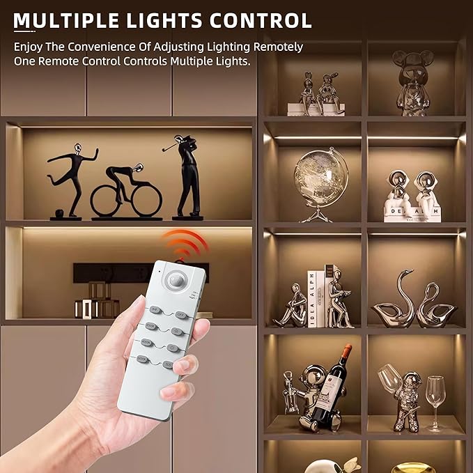 276 LED Under Cabinet Lights Wireless with Full Lighting,Rechargeable Closet Lights with Remote and Motion Sensor Indoor,Under Counter Light with CCT and Dimmable for Kitchen,Stair(3 Pack,31.5inch)
