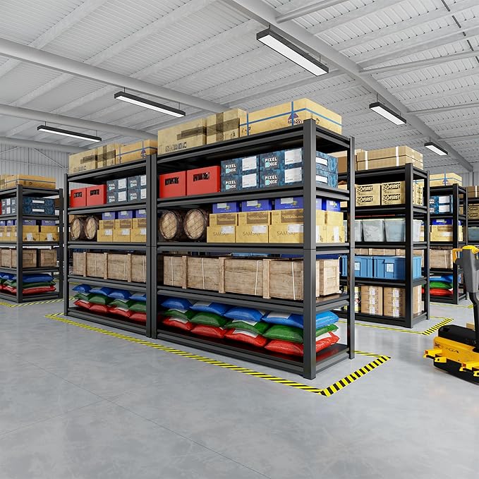 59" W Storage Shelves 2500LBS Garage Shelving Heavy Duty 5 Tier Adjustable Shelving Unit Metal Storage Rack for Basement, Pantry, Kitchen, Warehouse 19.7" D x 59" W x 72" H