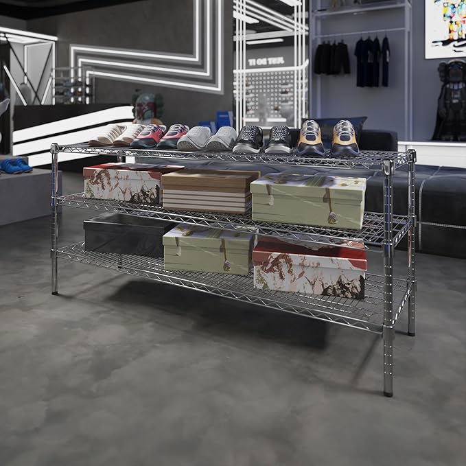 18" Deep x 60" Wide x 27" Height Wire Shelving Kit | 3-Tier | NSF Commercial Storage Rack Unit