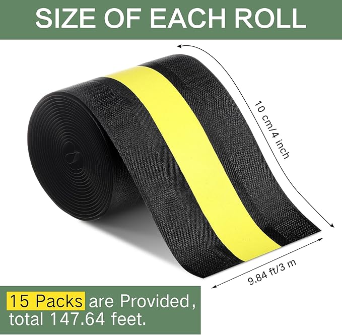 WILLBOND Carpet Cord Cover Cable Protector Floor Cover Cable Protector Management Only for Commercial Office Carpet(9.84 ft,Black and Yellow)