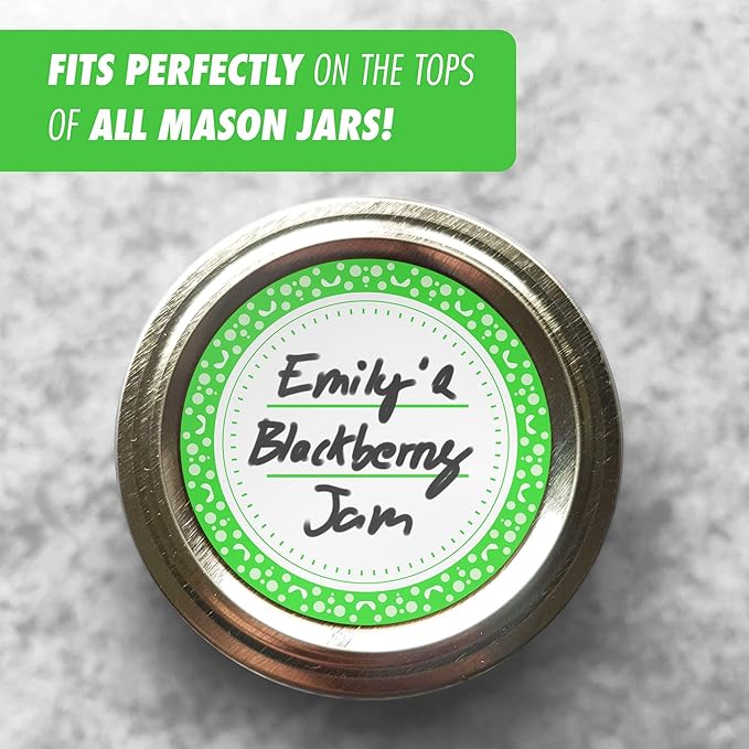 Canning Labels Dissolvable Stickers for Mason Jars and More (2" Round 200/roll) Canning Supplies Washes Off in Seconds Like Magic - Jar Labels Homemade Jam, Jelly, and More (Lime)