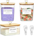 3 Pack Plastic Laundry Pods Container & Dryer Sheet Holder with Lids, Labels & Scoops - Laundry Powder Container for Laundry Room Organization and Storage