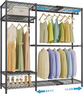 VIPEK X20 Plus Expandable Reach-in Closet Rack Adjustable from 3'9" to 5'2" Clothing Rack with Extendable Shelves and Hanger Rods Portable Clothes Racks Open Walk-in Closet System, Black