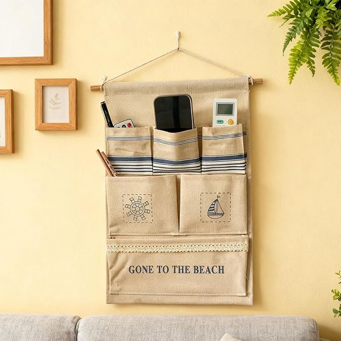 Wall Hanging Bag, Over The Door Storage Bag with Pockets, Wall Mounted Storage Organizer, Hanging Shelves for Playroom Pantry