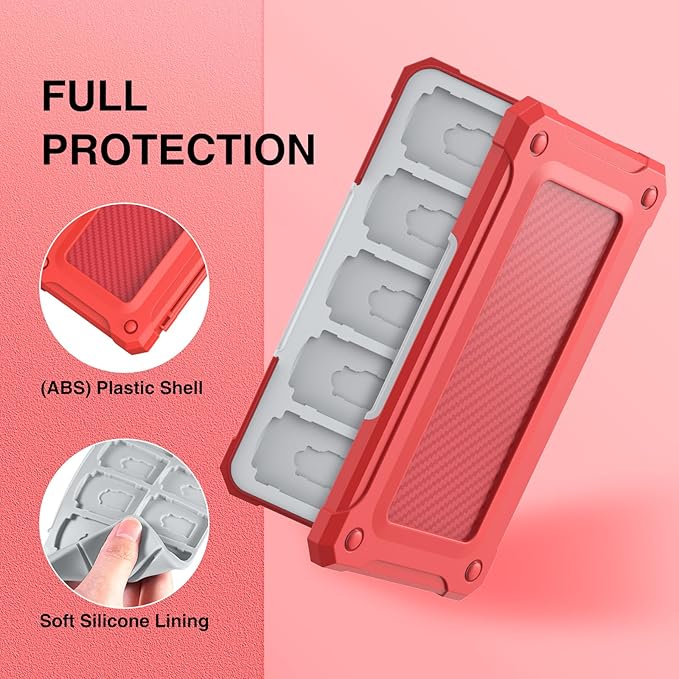 HEIYING Memory Card Case for SD/TF Cards,Portable SD Card Holder Storage Case Compatible with 20 SDXC SDHC and 20 TF Cards Slots