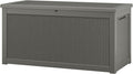 NUNU LAB 300 Gallon Outdoor Storage Box,Resin Large Sturdy Deck Box, Backyard Outside Storage Box Waterproof with Double Wall Panels,Package Delivery Garden Outdoor Hose Storage Bin