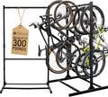 StoreYourBoard Indoor Bike Rack - Freestanding 8 Bike Storage Stand - Heavy-Duty Bike Holder for Garage or Home - Space-Saving Indoor Bike Stands for Road, Mountain, and Hybrid Bicycles - Black