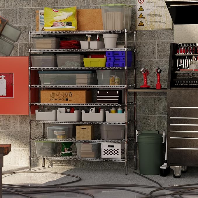 21" Deep x 54" Wide x 74" Height Wire Shelving Kit | 8-Tier | NSF Commercial Storage Rack Unit