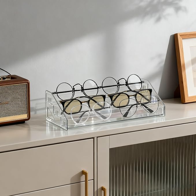Sunglasses Organizer - Clear Eyeglasses Display - Eyeglasses Storage - Essential Oils Holder- Nail Polish Organizer(3 Layer)