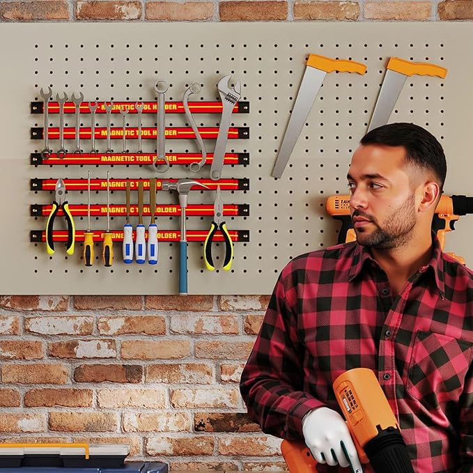 Goplus 6PCS 18" Magnetic Tool Holder, Wall Mounted 176LBS Capacity Magnetic Tool Organizer, Heavy Duty Metal Tool Rack, Tool Magnet Bar, Magnetic Tool Holder Strip for Garage Workshop