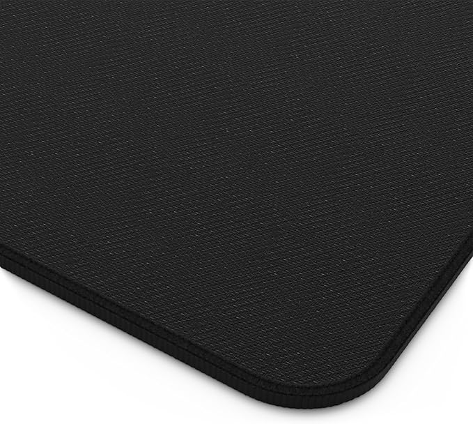 Brushed Metal Texture Desk Mat - Extended Mouse Pad & Desk Pad, Neoprene Surface, Non-Slip Rubber Base, Stitched Edges, Desk Protector for Keyboard & Mouse (Black, 12x22)